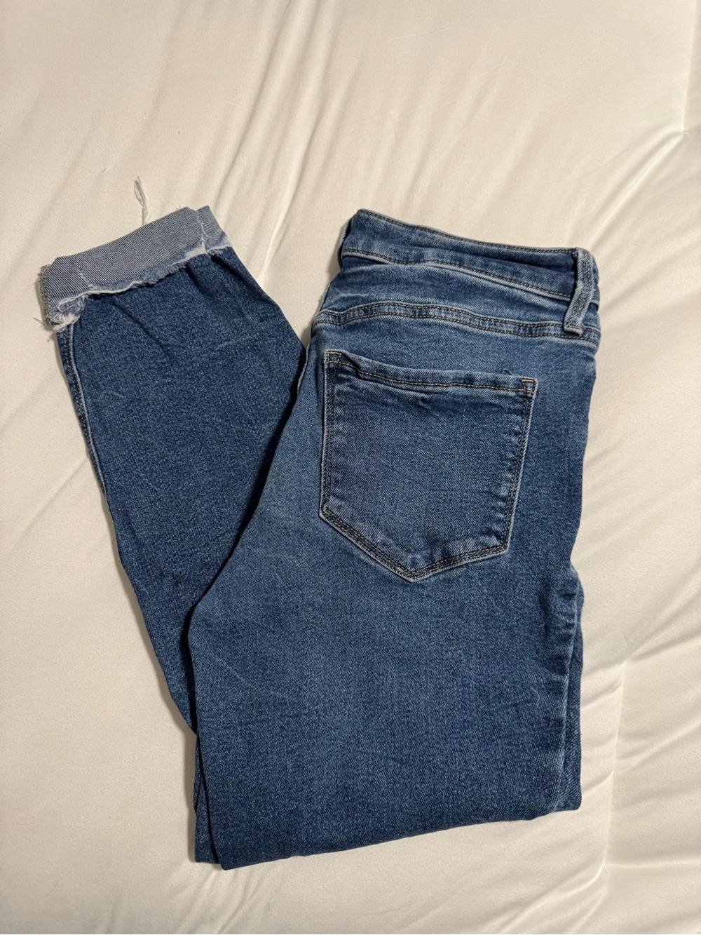 Old Navy Blue Skinny Jeans with Raw Hem